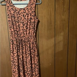 Cheetah print maxi dress size small .
